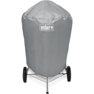 Weber 22Inch Charcoal Kettle Grill Cover Premium HeavyDuty Polyester, UV & Water Resistant, Breathable Fabric with Secure Straps, Easy SlipOn Design