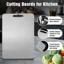 Titanium Cutting Board for Kitchen - 100% Pure Titanium Cutting Boards Non Toxic - 2025 New Upgrade Double Sided Metal Chopping Boards for Meat, Vegetables, Fruits, Dishwasher Safe (12" x 9", 1-Pack)