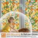 Coavas Decorative Window Privacy Film, Heat Control Sun Blocking Stained Glass Window Film, Floral Design Static Cling, Non Adhesive Windows Tint for Bathroom Front Door(Vinyl, 47.2" x 157.4 ")