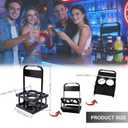 2PCS 4Cup Drink Carrier with Handle, Foldable Reusable Plastic Cup Holder for Delivery, Doordash, Car, Coffee, Beer, Restaurant Take Out Catering