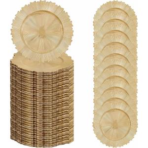 LIYH 100 Pcs Gold Charger Plates Bulk 13 Inch