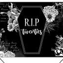 RIP Twenties Birthday Backdrop Death to My 20s Photo Background Black Funeral for My Youth Birthday Party Decoration Banner
