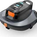 Robotic Pool Vacuum Cleaner,Portable Swimming Pool Vacuum Self-Parking Technology with LED Indicator,Ideal for Above Ground/Flat Pools up to 860 Sq.Ft,Lasts 90 Mins-Grey (Gray)