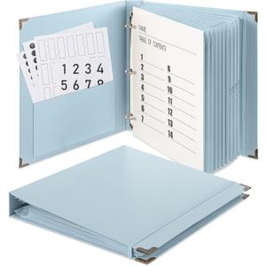Marspark 3 Rings in Case I Die Binder Important Document Organizer with Labels, Life Pockets Organizer Expanding File Folder for Family Papers, Letters, Birth Certificates, Photos, Passports(Blue)