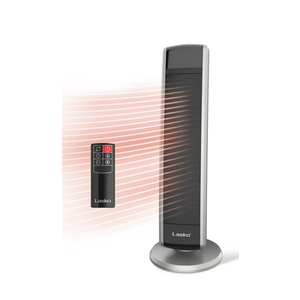 Lasko 29" 1500W Electric Digital Ceramic Tower Space Heater with Remote, Black, 5586