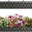 2 Pack 30 Inch Window Boxes Planters Railing Planter Box with Adjustable Brackets & Non-Woven Fabric Plant Grow Bags Deck Railing Planter Boxes Balcony Hanging Flower Box for Outdoor Plants