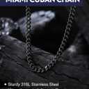 Bandmax Necklace Chain for Men, 3mm Miami Cuban Link