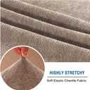 H.VERSAILTEX Sectional Couch Covers Super Stretch Chenille Couch Cover for Sectional Sofa Thick Soft Sectional Couch Covers for L Shaped Sofa Both Left/Right(Chaise Cushion Cover,Taupe)