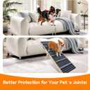 Dog Ramp for Bed-Non-Slip - Extra Wide Pet Ramp for Small Large Dogs to Get on Couch Car Wooden Foldable Dog Ramp Seamlessly Connects Platform -Hold up to 110 Pound-Adjustable, Foldable (L)