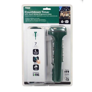 15a 125v 1875w Green Outdoor Timer Power Stake With 6 Outlets