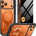 TONGATE for iPhone 17 Pro Max Case with 360 Spin Magnetic Stand, [Compatible with MagSafe][Military-Grade Protection] with Privacy Screen Protector & Camera Control Cover for iPhone 17 ProMax,Orange