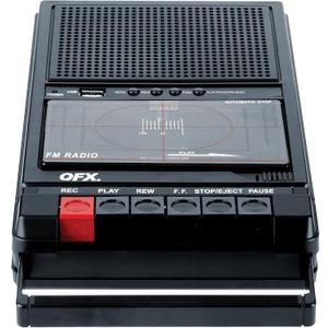 QFX RETRO-39 Portable Shoebox Cassette Tape Recorder USB to Cassette Recording, Built-in Microphone, 3.5" Bluetooth Speaker, FM Radio, MP3 Playback, Line-in/Out, AC/Battery Powered