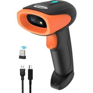 Sumicor QR Code Scanner, Wireless 2D Barcode Scanner Data Matrix PDF417 UPC Automatic Scanning Handheld Bar Code Scanner for Library Warehouse Inventory Store