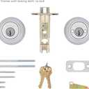 Kwikset Gatelatch Deadbolt Lock, Satin Chrome Round Keyed on Exterior and Interior Front Entry Door, Pick Resistant SmartKey Rekey Security, Double Cylinder Dead Bolt