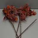 HOHOTIME Fake Fall Leaves Stems, 2 Pcs 35.4" Artificial Leaves Branches in Vase, Autumn Maple Leaf Decorations,Faux Foliage for Kitchen Thanksgiving Table Centerpieces Wedding Shop Office Home Dcor