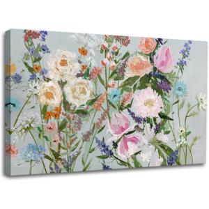 WINKAILIN Botanical Print Photos Floral Canvas Art Colorful Wall Paintings 12"x16" Wall Art for Dining Room Area Bedroom Decoration