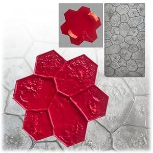 Notched Slate Concrete Stamp | Decorative Tile Pattern Polyurethane Texturing Mats, Realistic Detail, 30"x30" Concrete Stamps Mats Set, Polyurethane Concrete Stamping Mats, Concrete Stamps (Texture D)