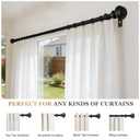 MERJULAN 1 Inch Black Curtain Rods for windows,Heavy Duty Curtain Rods for Windows 48 to 84 Inch,Standard Decorative Window Curtain Rod Set with Brackets for bathroom Kitchen Bedroom Window