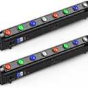 8 Eye LED Beam Wall Washer Lights,120W RGBW 4IN1 Strobe Moving Head DJ Light Bar 180  Tilt DMX and Sound Control Stage Lighting Bar for Party Light dj Disco Lights Wedding Club KTV Live House-2PC
