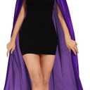 Raven Cape for Women,cloak with Hood Women, Purple Riding Hood Cape,Purple Cape with Hood Raven Cosplay Cape,Purple Hooded Cape (XL(170cm))