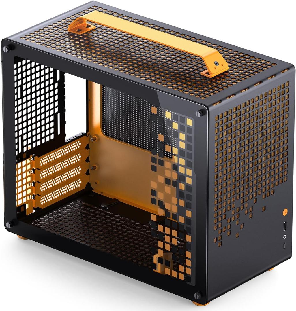 JONSBO/JONSPLUS Z20 Orange/Black Micro-ATX Mini Tower Pc Case,with Detachable Carrying Handle, Mini Size, High-Performance Hardware Compatible, Support 240AIO, H160mm Cooler,Orange/Black