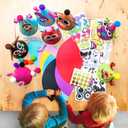 Glittery Garden 24 Pcs Party Hats Birthday Activity Kit with Stickers - Kids Fun Arts & Crafts. Make Your Own Animal & Monster Theme Party Favors & Game Supplies