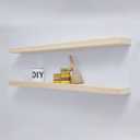 Homeforia Wood 48 inch Floating Shelf, High End Solid Natural Wood 48inch Floating Shelves for Wall Mounted, Unfinished Wooden Large Floating Shelves, Heavy Duty Bracket, 48 X 6.5 X 1.75 in, Set of 3 (Unfinished - Raw Sanded Pine (Diy))