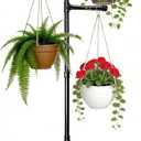 Hjarta Hanging Plant Stand Indoor with 3 Bars, 60 Inch Hanging Basket Stand, Plant Hanger Stand for Balcony, Bedroom, Living Room, Garden