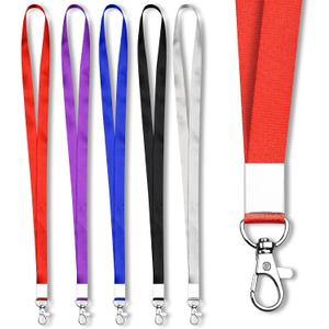 Mcyye 5 PCS Badge Lanyards with Clip for Keys & ID Badges, Premium Lanyard Strap for Teacher, Kids, Men, Women, Badge Lanyard for Cruise, Keys, Wallet, Phone, USB, Keychain