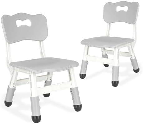 JIAOQIU Kids Chair Adjustable Height Children Chairs Suitable for Children Age 2-8 with Foot Covers for Home Classroom Kindergarten and Children's venues Two-Pack