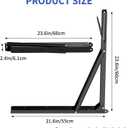 LSK 24 Inch Folding Shelf Brackets, Heavy Duty Collapsible Shelf Bracket Max Load 550LBS, Wall Mounted L Table Brackets for Garage Bench Table, Space Saving DIY Black Folding Bracket, Pack of 2