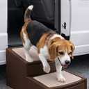 Pet Gear Easy Step II Extra Wide Pet Stairs, 2 Step for Dogs/Cats up to 200 pounds, Removable/Washable Carpet, Easy Assembly (No Tools Required), Coffee Bean