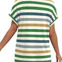 WIHOLL Womens Summer Tops Short Dolman Sleeve Shirts 2026 Fashion V Neck Outfits Clothes (L)