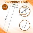 Zonon 4 Pack 31" Fifth Wheel Puller 5th Wheel Pin Puller for Semi Truck Cotter Spring Pulling Tool Solid Steel Dock Hooks Portable Type Lifting Hook for Pulling Drain Manhole Covers (J Hook,Silver)