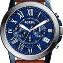 Fossil Men's Grant Quartz Stainless Steel and Leather Chronograph Watch