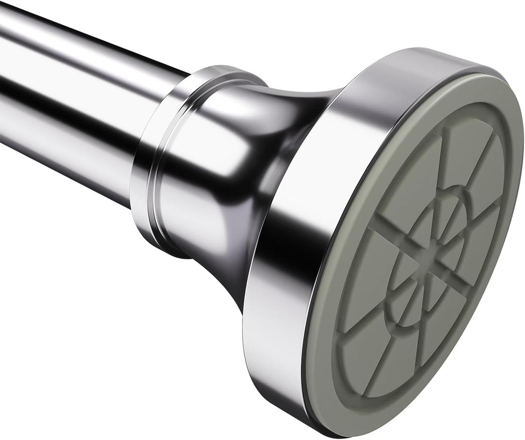 STARLATTA Shower Curtain Rod, 31-80 Inches Adjustable Tension Rod, 1-Inch Diameter Heavy Duty Rustproof Stainless Steel, No-Drill Spring Rod for Bathroom, Kitchen and Closet, Silver