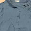 Zeagoo Womens Cotton Shirt Dress Summer Casual Short Sleeve Button Down Beach Cover Up Shirts with Pockets (Large, Blue)