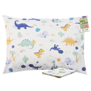 ZPECC Toddler Pillow with Pillowcase - 13x18 Organic Cotton Hypoallergenic Kids Pillow, Baby Essentials for Travel Crib Daycare Stroller (Intended for Age 2 and up) Dinosaur