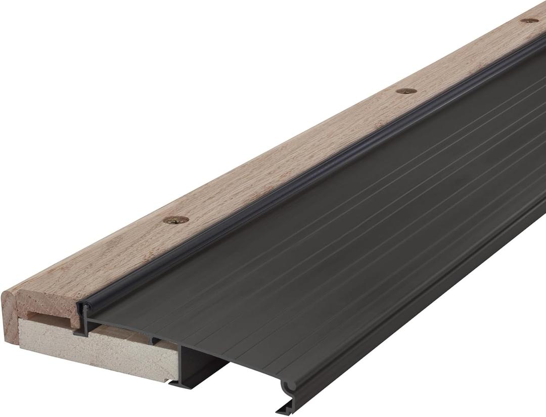 M-D Building Products 78634 5-5/8 in. x 1-1/8 in. x 36 in. Bronze Adjustable Aluminum & Hardwood Threshold (5 5/8 In x 36 In)