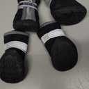 QUMY Dog Shoes for Small Dogs, Puppy Dog Boots & Paw Protector for Winter Snow Day, Summer Hot Pavement, Waterproof in Rain Weather, Outdoor Hiking, Indoor Hardfloor with Skid-Resistant Sole Black 4 (size 4: 1.89"x1.51"(L*W))