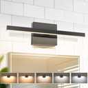VOLISUN Modern Bathroom Vanity Light 15.7 inch, 12W Dimmable 5CCT Led Bathroom Light Fixture Over Mirror, Black Bar Vanity Light for Bathroom Mirror Cabinets Bedroom-ETL Certificated