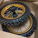 60/100-14 Front Wheel, 80/100-12 Rear Wheel 15mm Axle Bearings for taotao SSR Apollo Kayo 125 140 150cc Pit Bikes Dirt Bike (Gold)