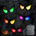 iShabao Halloween Spooky Eyes Lights, Battery with RGB Color Changing Flashing Eyes, Lighted Up Peeping Eyeball Halloween Decorations Lights for Indoor Outdoor Party Garden Window Decor