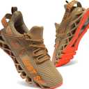 COKAFIL Mens Walking Shoes Running Athletic Fashion Tennis Blade Sneakers,Gold, 7.5