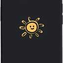 Casechics Compatible with iPhone Case,Silicone Cute Couple Matching Cartoon Sun Moon Camera Lens Protection Soft Shockproof Cover Phone Case (Blacksun,iPhone 14 Pro Max)