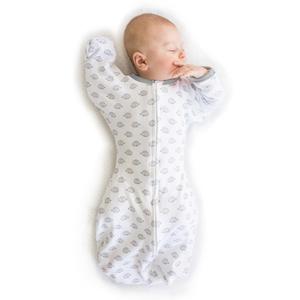 SwaddleDesigns Transitional Swaddle Sack, Arms Up Half-Length Sleeves & Mitten Cuffs, Swaddle for Newborn Transition to Baby Sleep Sack Wearable Blanket, Small, 0-3 month, 6-14 lb, Tiny Hedgehogs