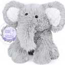 SuzziPals Warming Elephant Stuffed Animals, Microwavable Stuffed Animal Heating Pads for Cramps, Pain & Stress Relief, Heatable & Coolable Stuffed Elephants, Lavender Scented Plush Toys Elephant Gifts (Grey)
