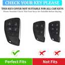 TPU and Leather Key Fob Cover Fit for Chevy Car Accessories,Remote Key Protector Compatible with2021-2023 Chevy Tahoe Suburban GMC Yukon Denali Silverado 5-Buttons (White Rose)