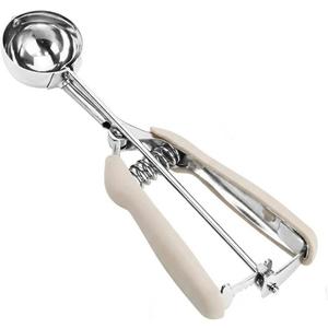 Ice Cream Scoop, 18/8 Stainless Steel Cookie Scoop, Cookie Scoops for Baking, 2 Tbsp/ 30 ml/ 1 oz Cookie Dough Scoop, Ice Cream Scooper with Trigger Release, Cookie Scooper for Baking(#40 White)