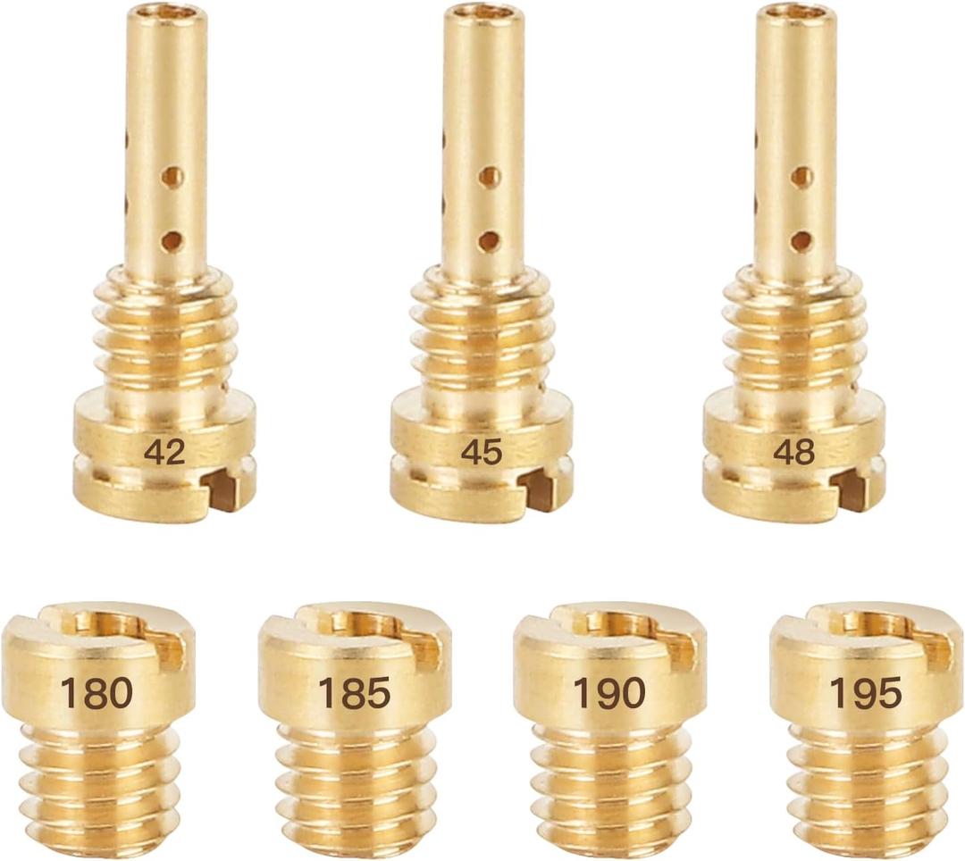 Carburetor Main Jet for Harley CV40 Softail 1988-2017 Harley Touring 1988-2016 Sportster 1998-2021,Replace 27490-04 27465-04 27421-99C Include 180 185 190 195 Slow Jet 42 45 48